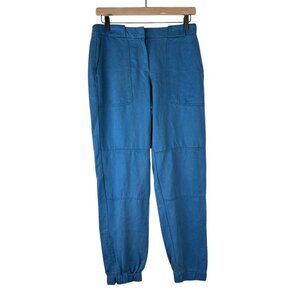 NWT LOFT Blue Lyocell Utility Zip Ankle Mid Rise Jogger Pants